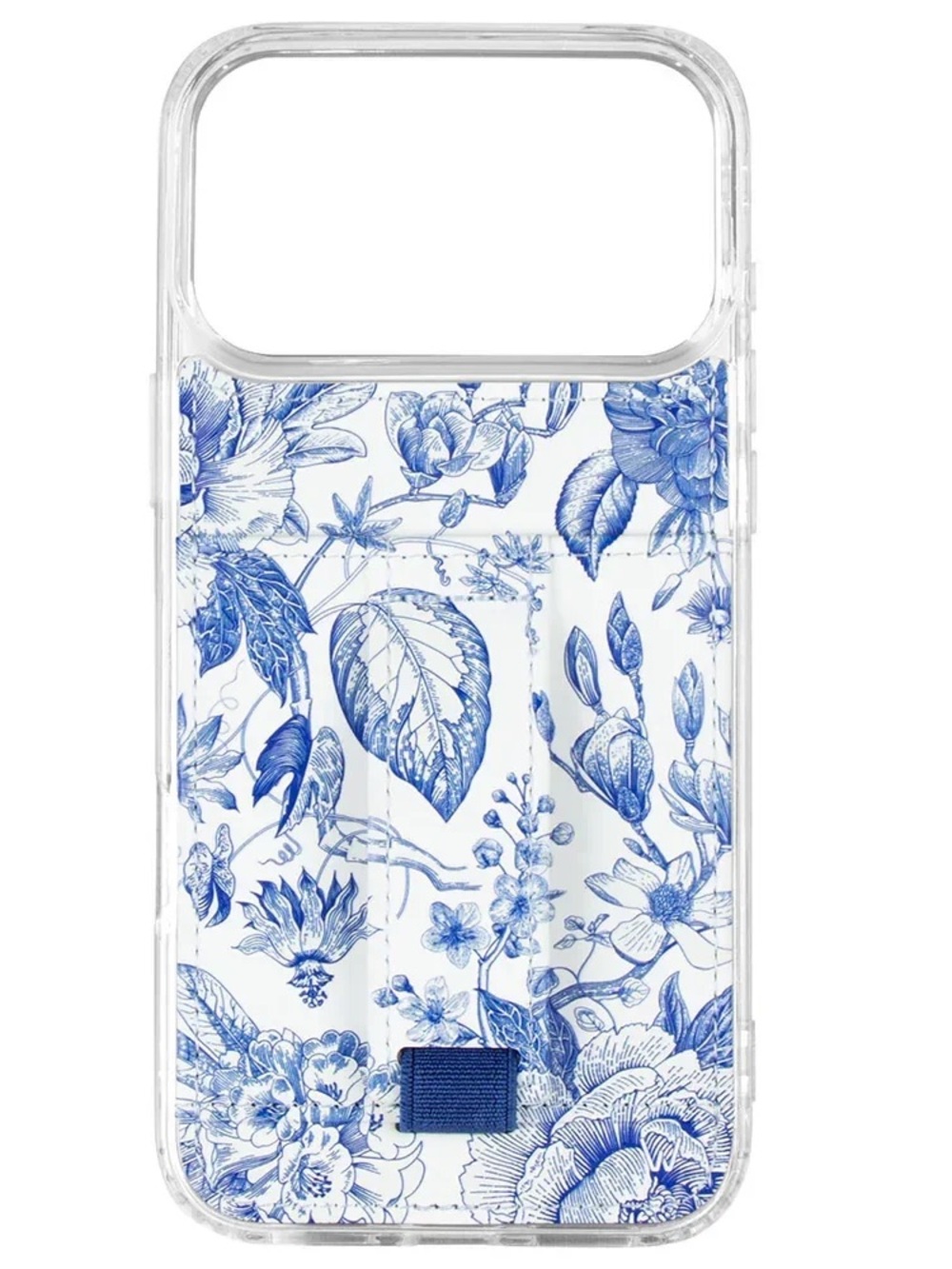 Floral Blue Clear Phone Case by